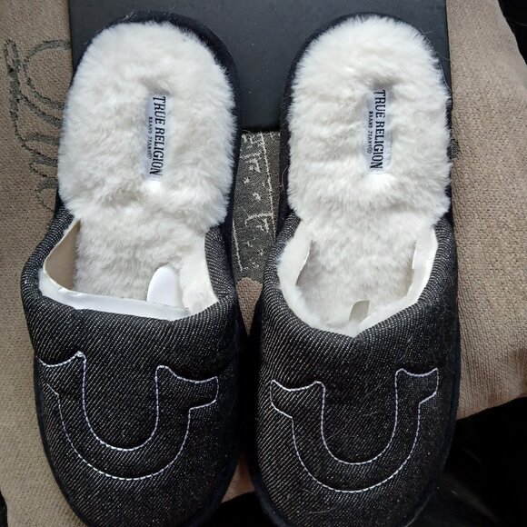 True Religion Denim Slippers - Picture 1 of 6